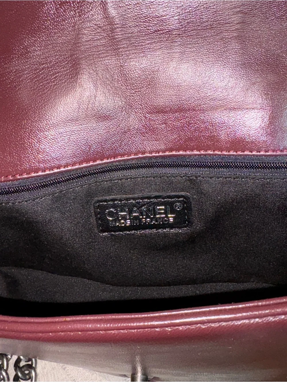 CHANEL Boy Chevron Quilted Shoulder Bag in Deep Wine